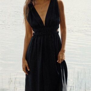 RARE Zara Linen Blend Cut Out Dress